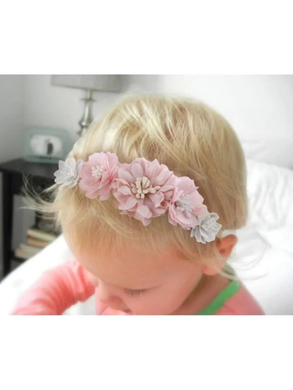 6PCS Baby Girl Flower Headbands - Soft Nylon Elastic Hair Accessories for